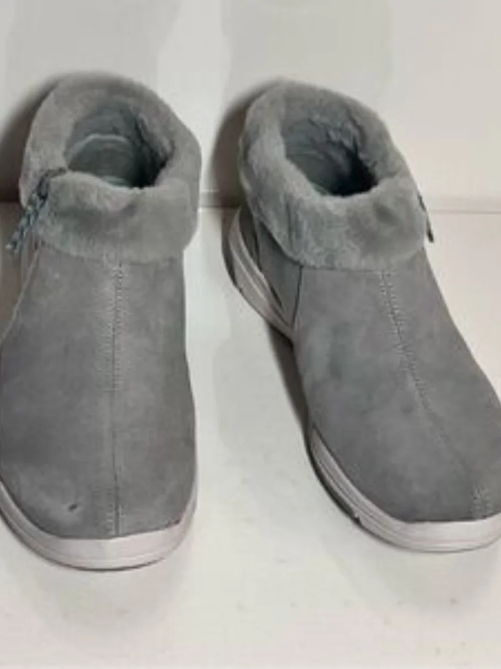 Ryka Water-Repellent Suede Faux Fur Anchorage Mid Ankle Boots